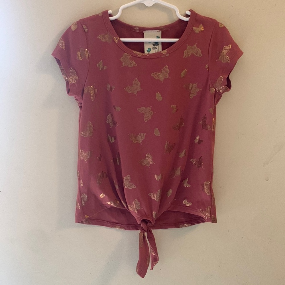 Butterfly top, made by Lily Bleu. Size 6 in girls.
